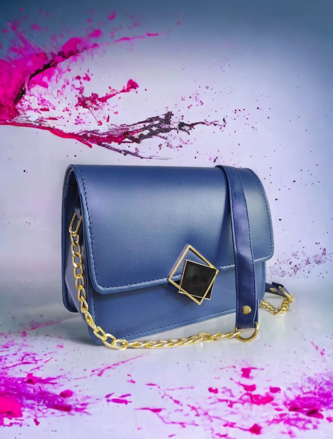 【DM bag factory Store】 Mini Small Square  Pack Shoulder Fashion Designer contrast color lock mini Crossbody Ladies handbag